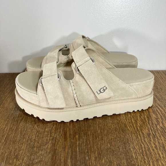 New Ugg Goldenstar Hi Slide Platform 
Sandal Women’s Various Sizes Sand - Picture 2 of 8